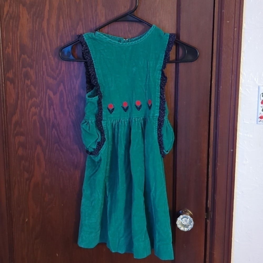 Melissa Jackson Green & Blue Vintage Made in the USA Corduroy Dress Size 6